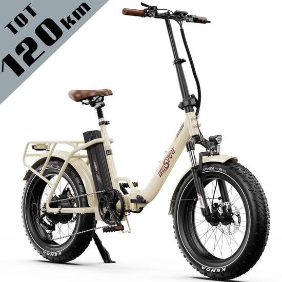 Opvouwbare ONESPORT OT16Max Elektrische Fatbike 20″ 48V 18Ah 120 km Actieradius Shimano 7 versnellingen