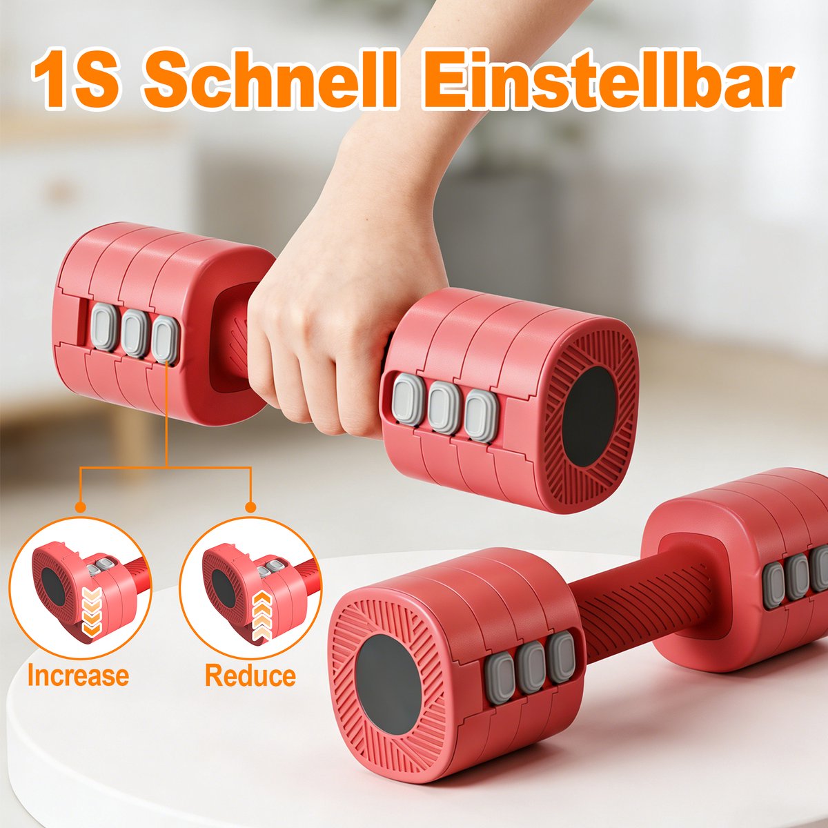 MettleMatic Verstelbare Halters Set - 5kg (2x2.5kg) - Gietijzeren Halters - Handgewichtenset voor Krachttraining - Fitness - Antislip thumbnail 7