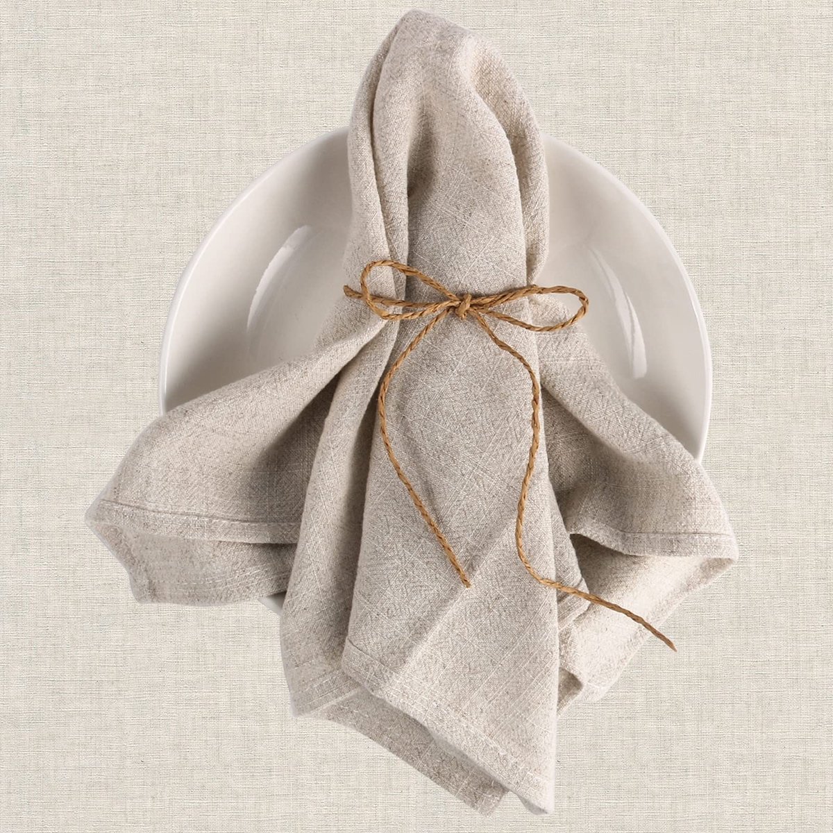 By shayne - Stoffen servetten - Herbruikbare tafeldecoratie - Beige - 6-pack - 40x40 cm - Perfect voor bruiloft en diner