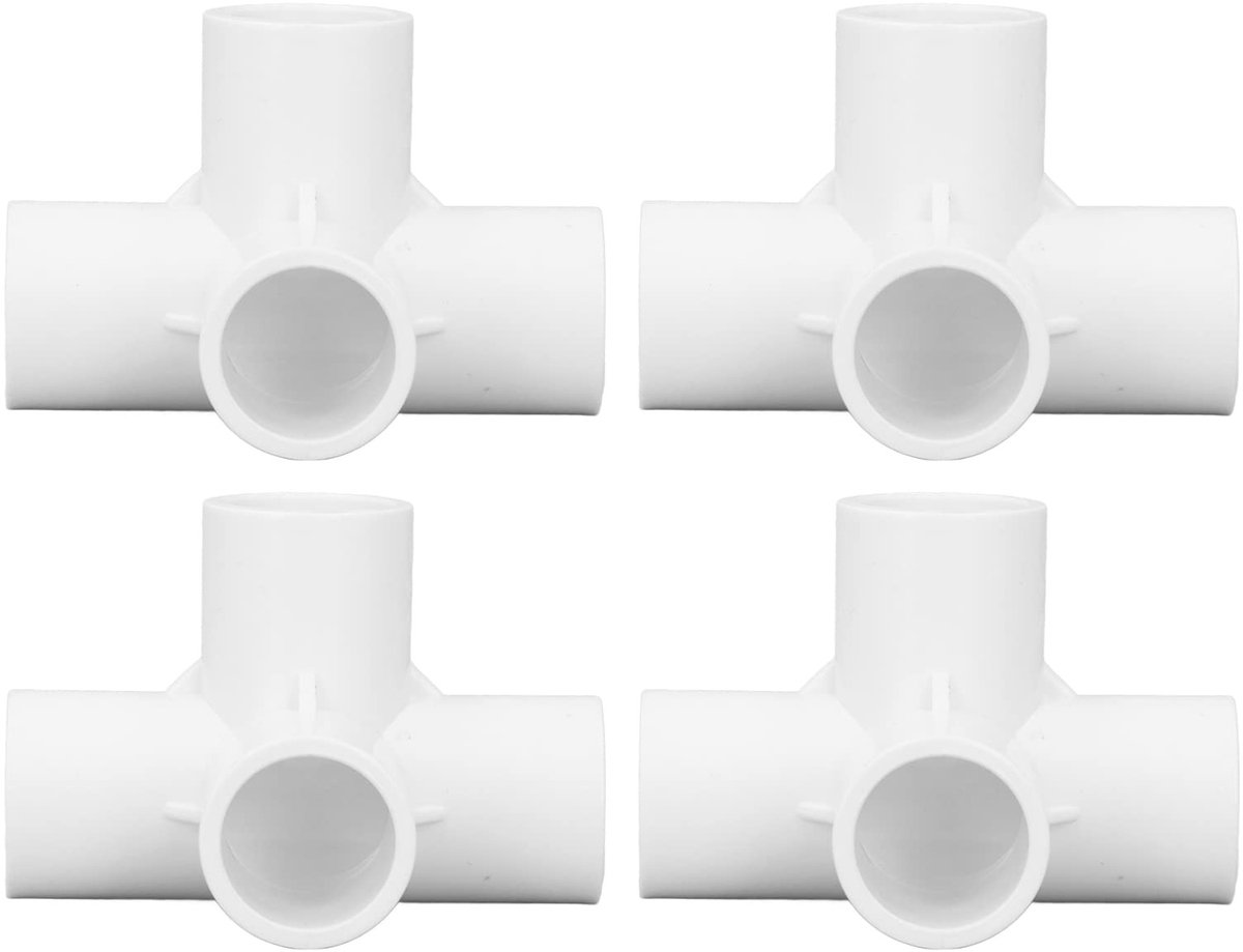 Zeynomax - 4-weg PVC fitting - Meubelaansluiting - Stevige verbinding - Wit - PVC connector set - Ideaal voor projecten - 10 stuks
