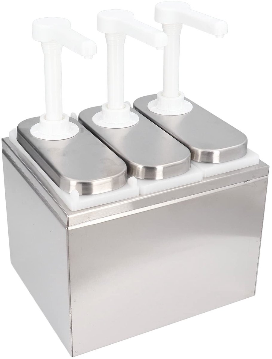 Vlemico - Saus Dispenser 1L - Afneembare Pomp - Voor Ketchup en Dressing - Modern Ontwerp - Ideaal voor Keuken en Restaurant - 3 Pumpen