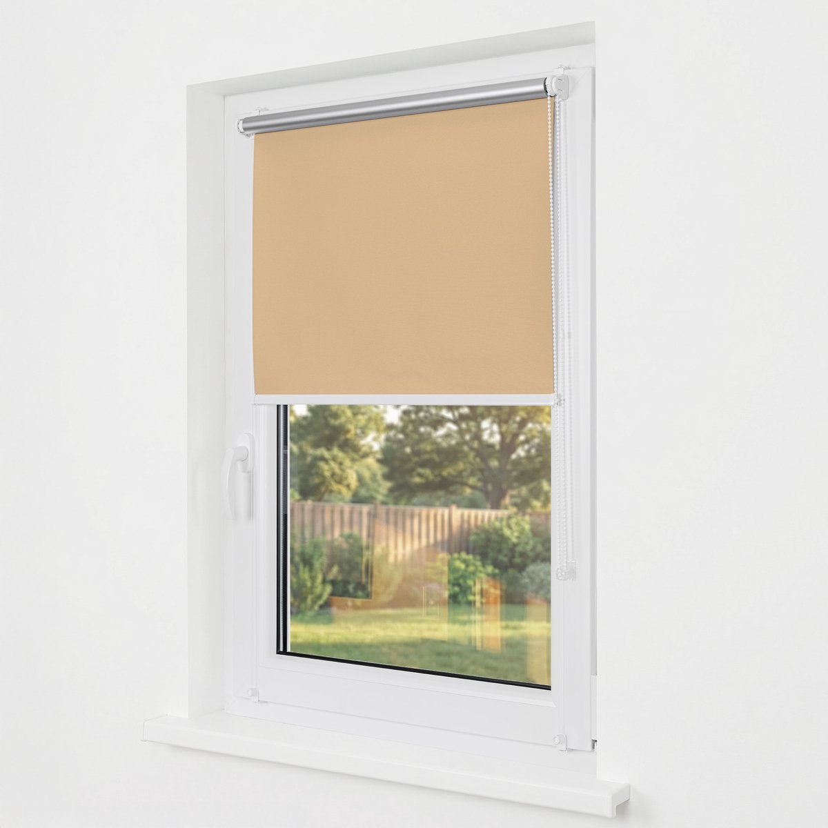 Estika Klemmfix thermo rolgordijn zonder boren 110x150 cm beige verduisterend