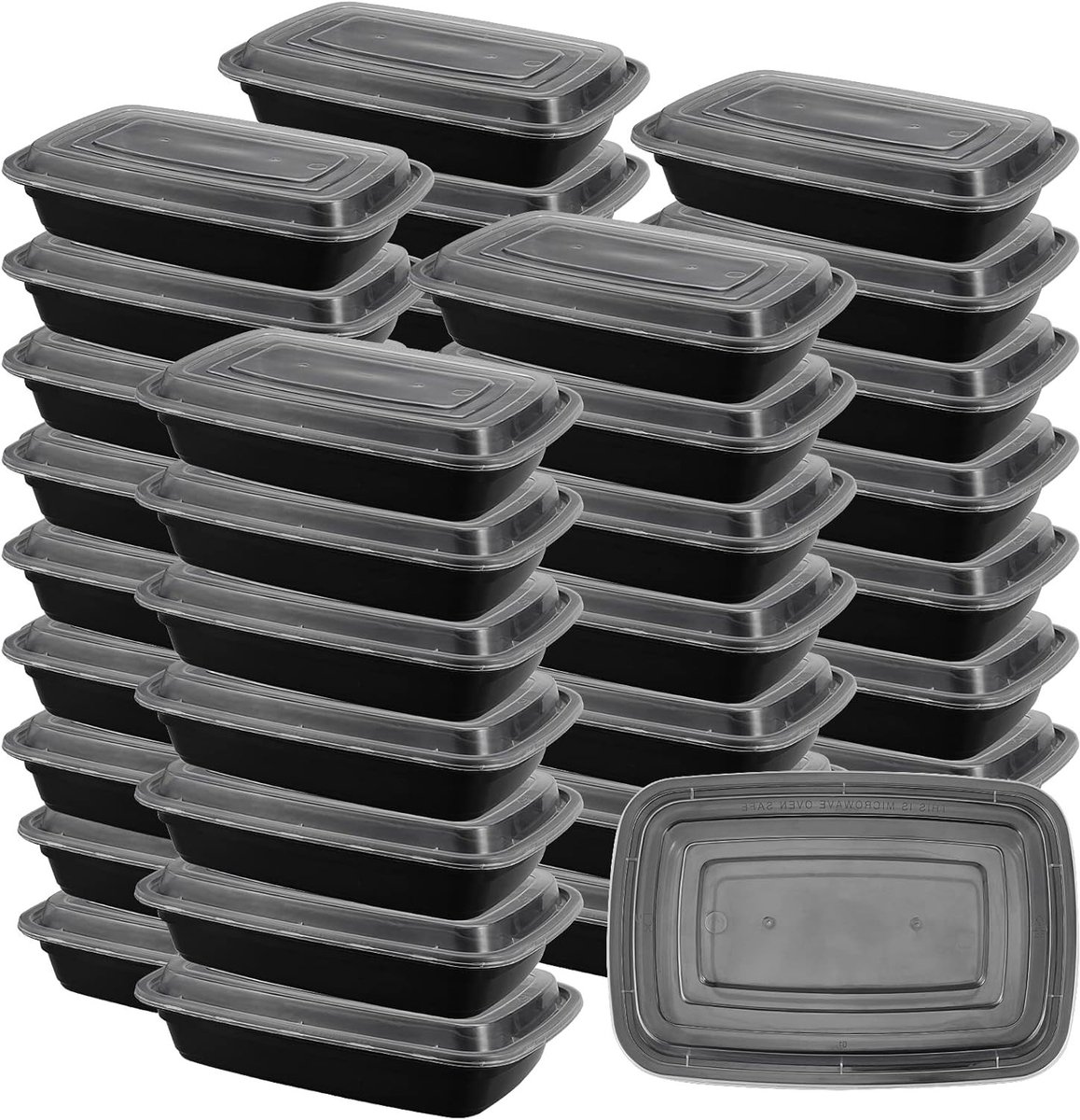 40 Stuks 750ml Maaltijd Voorbereidingscontainers - Herbruikbare Plastic Voedselopslag met Deksel, Geschikt voor Magnetron en Vriezer, Ideaal voor Lunch en Meal Prep