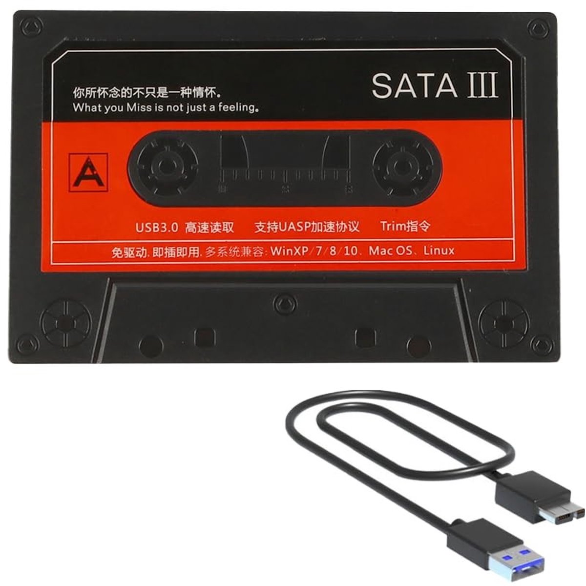 Jhubersproducts - 2,5 Inch Externe Harde Schijf Behuizing - naar USB3.0 Adapter - Gereedschapsloos - Hoogwaardig ABS-kunststof - Lange levensduur - Be