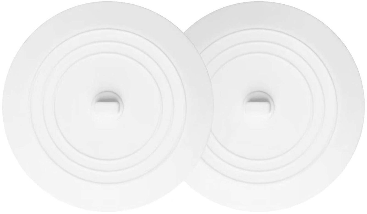 Jhubersproducts - Universele Bad Stopper - Siliconen Afvoerstopper - Effectieve Lucht- en Geurafsluiting - Wit - Geschikt voor Keuken en Badkamer - 6