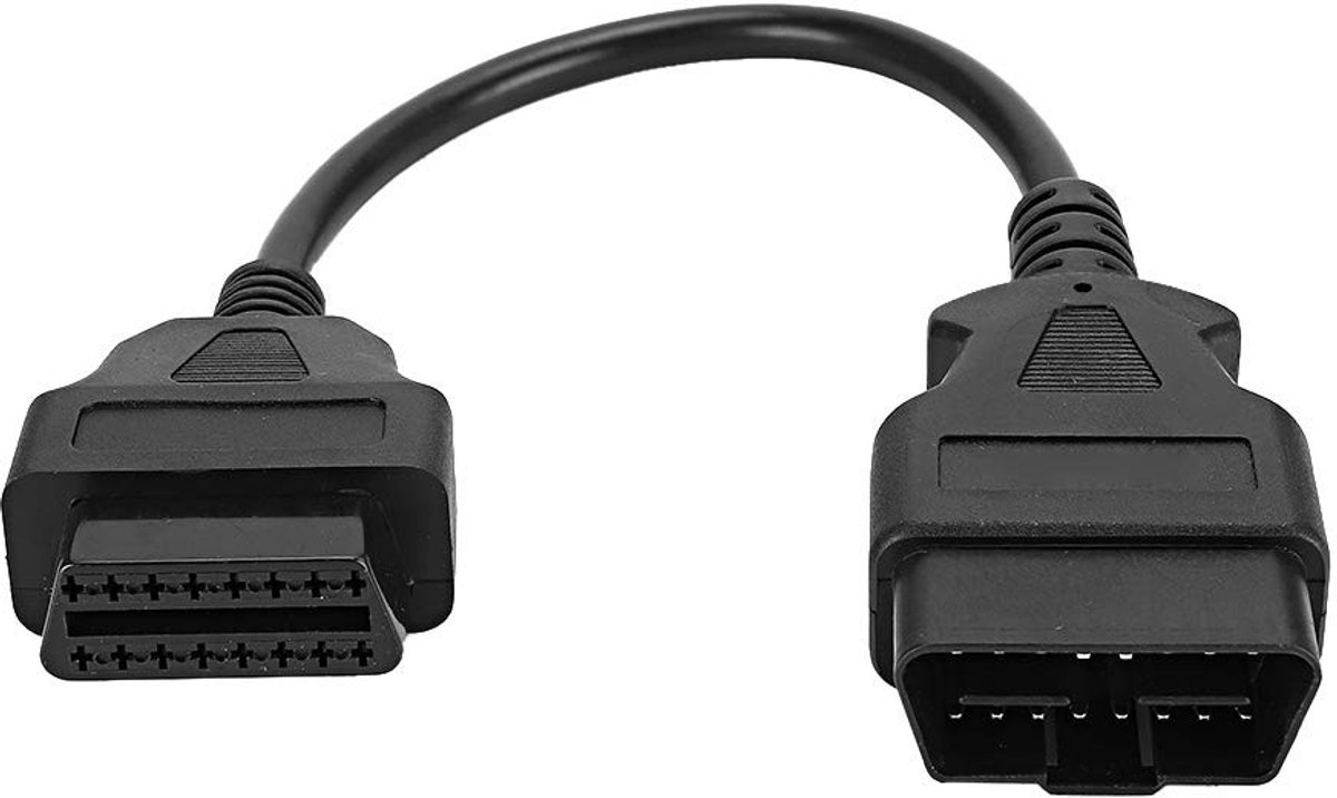 Jhubersproducts - Diagnoseadapter - OBD-VeOBD - 16Pin Verlenger - 0,3m - Auto Diagnose Kabel - Geschikt voor Auto's en Motoren -
