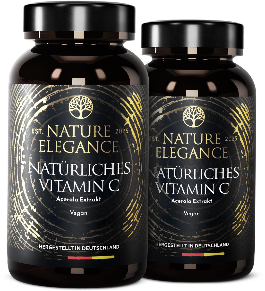 Nature Elegance Zuivere Vitamine C uit Acerola – Vegan, 360 Capsules, Duitsland