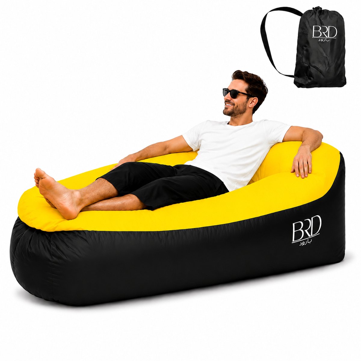 BRD® Opblaasbare Sofa Geel - Luchtbank - Relax Buiten Reizen
