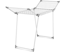 tectake® Droogrek - Wasrek - 18 Meter Drooglengte - Inklapbaar - Staand - Droogrekken met 2 Houders voor Kleine Was - Hoge Zijvleugels voor Lange Kleding - Wit