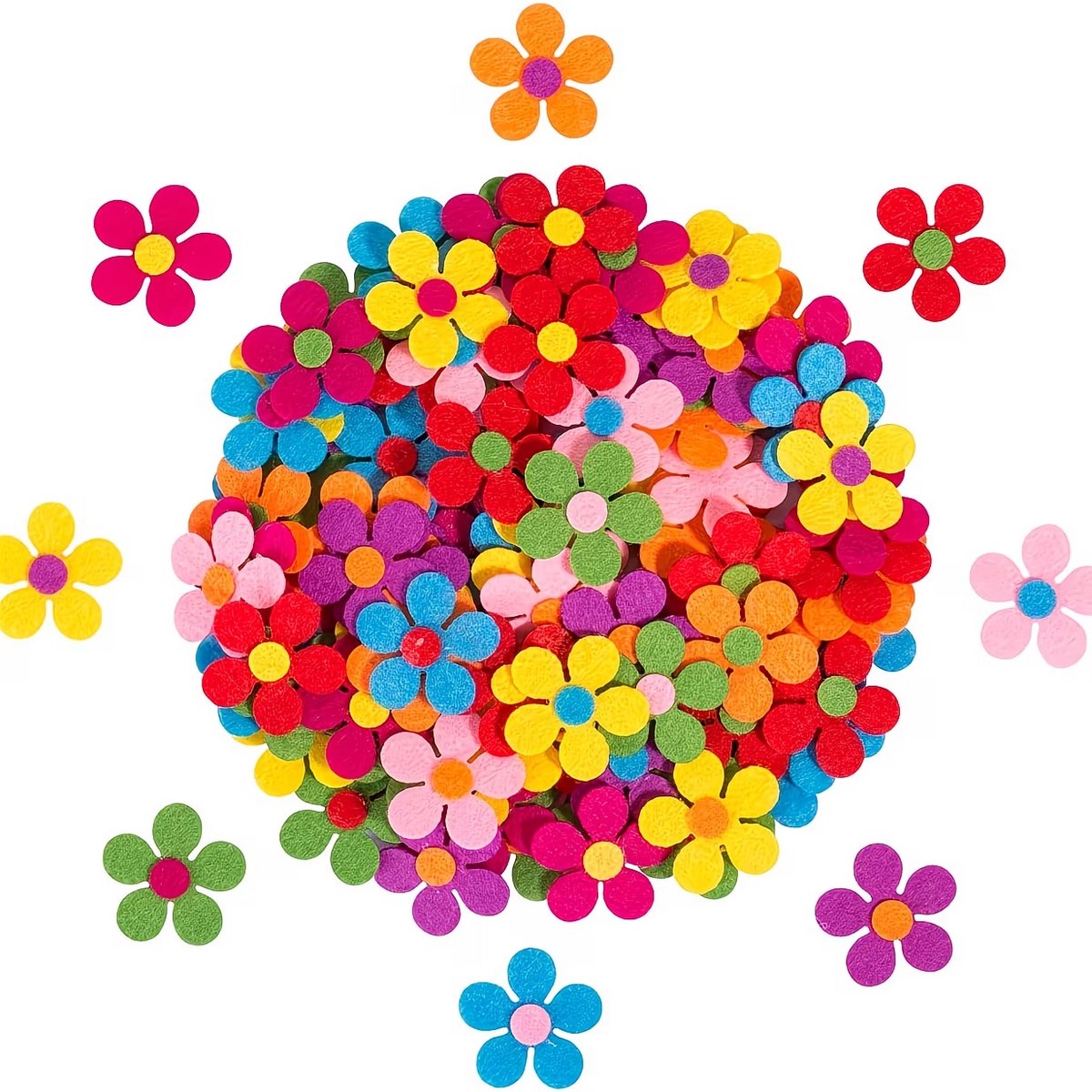 Vilt Bloemen Set - 100 Stuks Mix - 3 cm - Voor Knutselen & Decoratie - Kasey