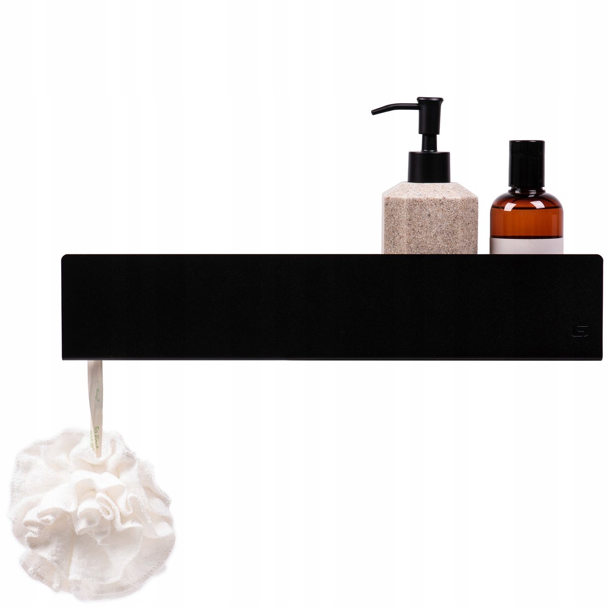 SlowDeco ISLA - Badkamerplank - 60 cm - Zwart - Wandmontage - Gepoedercoat metaal
