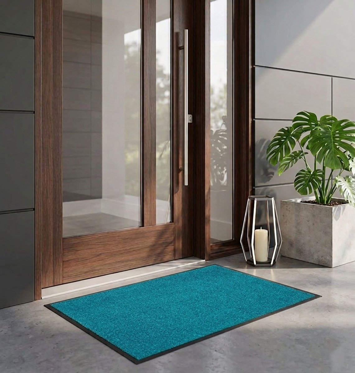 Floordirekt Vuilvangmat Use&Wash - Antislip Deurmat - Veelzijdig Inzetbaar - Turquoise - 200 x 200 cm - Onderhoudsvriendelijk, Slijtvast & Ideaal voor Hal, Entree en Woonruimte Turkoois
