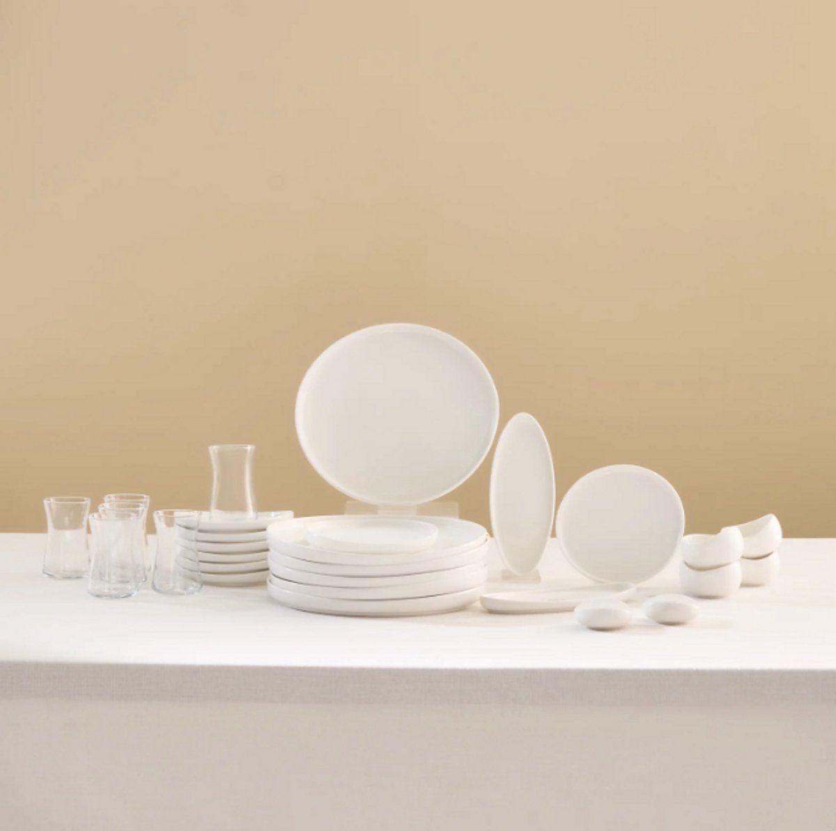 Karaca Bone China Olla 28-Delige Serveerset – 6 Personen – Wit – Luxe Bone China Serviesset