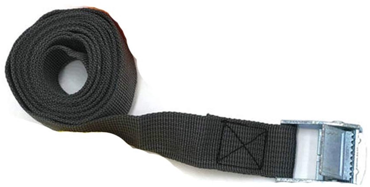 Jhubersproducts - Ratchet Tie Down Riemen - Heavy Duty Spanriemen - Verstelbare Sjorbanden - Zwart - Perfect voor Motorfiets en Cargo - Robuust en Duu