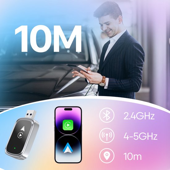 Universele Draadloze CarPlay Adapter - Voor iPhone & Android, Plug-and-Play, OEM-Schermprojectie, Dual-Band, Auto Connect van Universele — afbeelding 5
