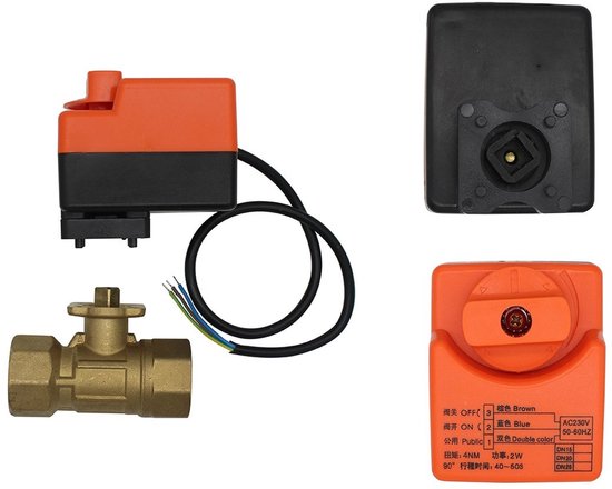 Jhubersproducts - Electric Ball Valve - Motorized 2 Way - Geschikt voor AC 220V - 3/4 inch - Voor water en verwarmingssystemen - Betrouwbare controle — afbeelding 3