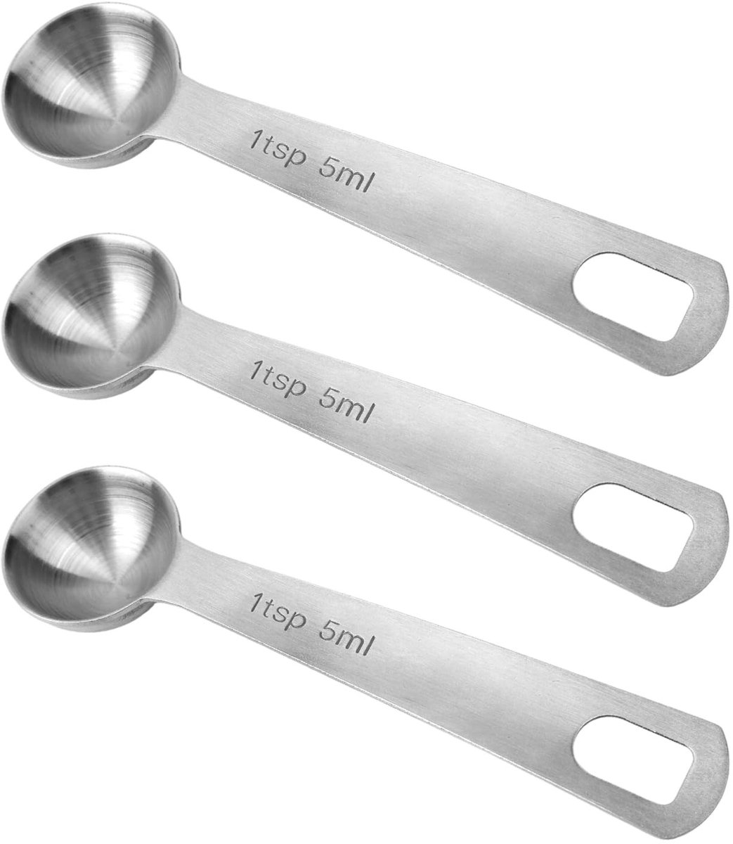 Vlemico - Maatlepels - Roestvrijstalen Keukengadgets - 3 Stuks - 5 ml - Nauwkeurige Weegschaal - Ideaal voor Koken en Bakken