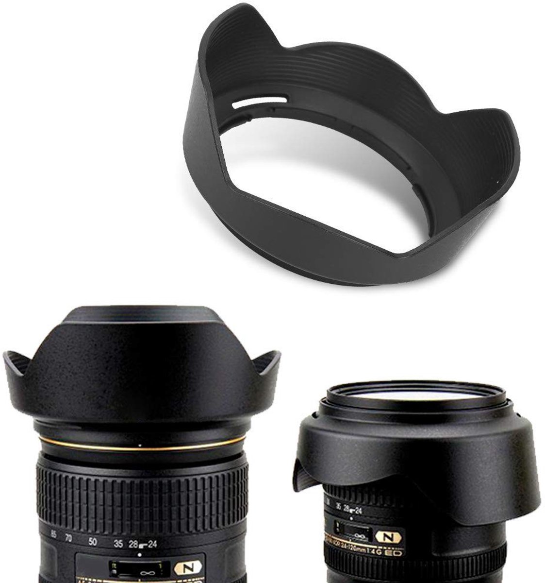 Vlemico - Lenskap Hb-53 - Kunststof - Zwart - Bescherming tegen licht - Voorkomt krassen - Geschikt voor S 24-120mm F 4G ED VR lenzen
