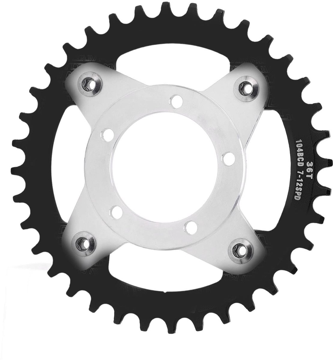 Vlemico - Kettingring Adapter - 36T 104BCD - Geschikt voor BBS01 BBS02 motor - Zwart - Hoogwaardige kwaliteit - Eenvoudige installatie - Duurzaam m...