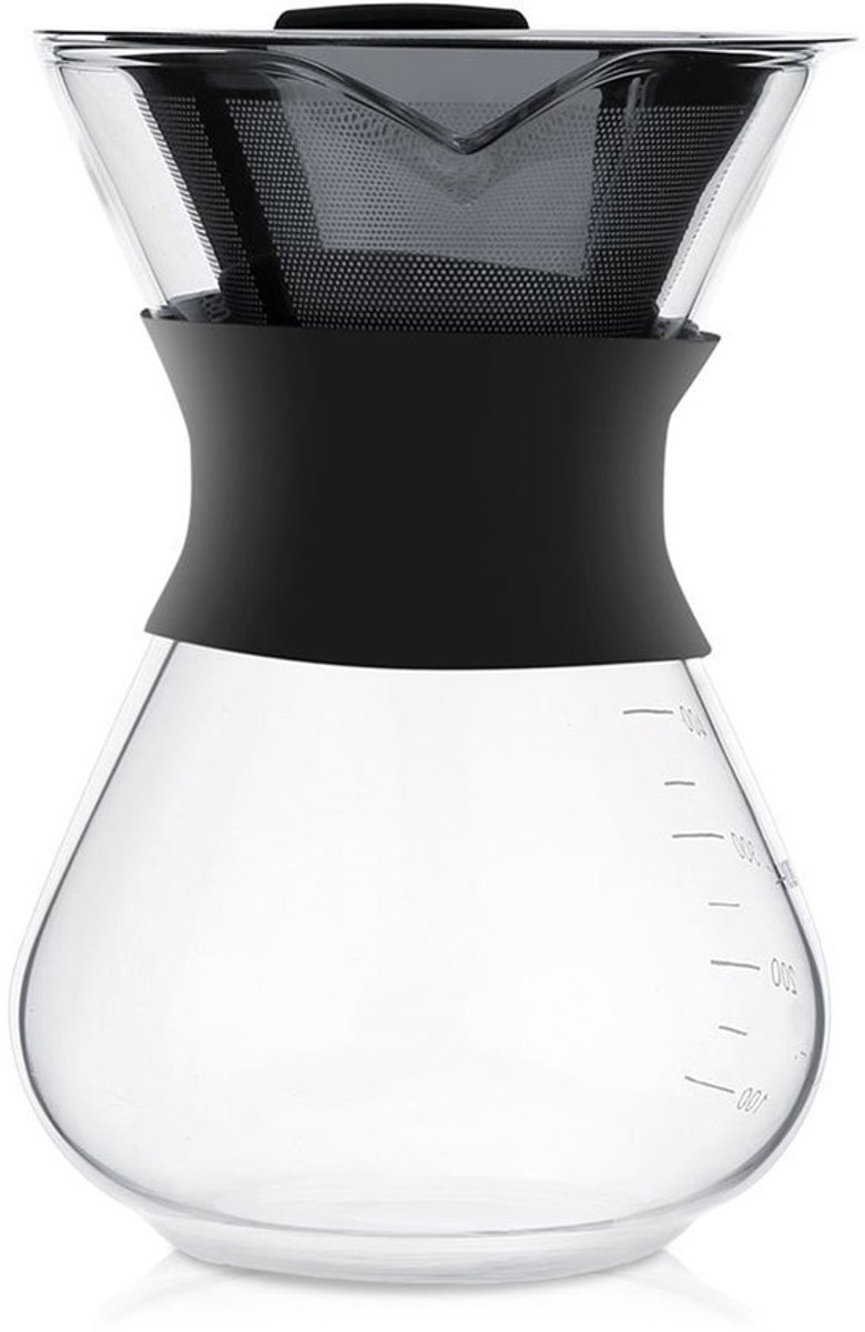 Glazen Koffiepot, 400ml Giet Koffiezetapparaat met RVS Filter, Herbruikbaar Handmatig Giet Koffiezetapparaat