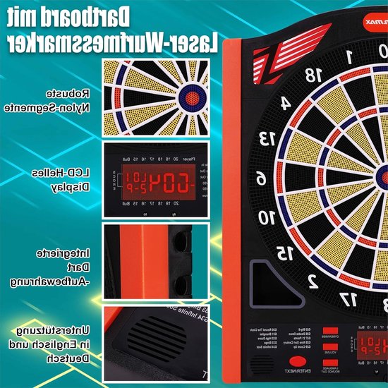 Elektronische dartspel voor 1 tot 8 spelers met 12 dartpijlen en scorebord, ideaal voor feesten en gezelligheid — afbeelding 3