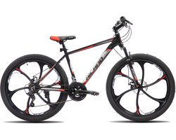 HILAND Mountainbike 26 inch - MTB met 3/6-Spaaks Stervelgen - 18 Versnellingen - Lichtgewicht Aluminium Frame - Dubbele Schijfremmen - Unisex