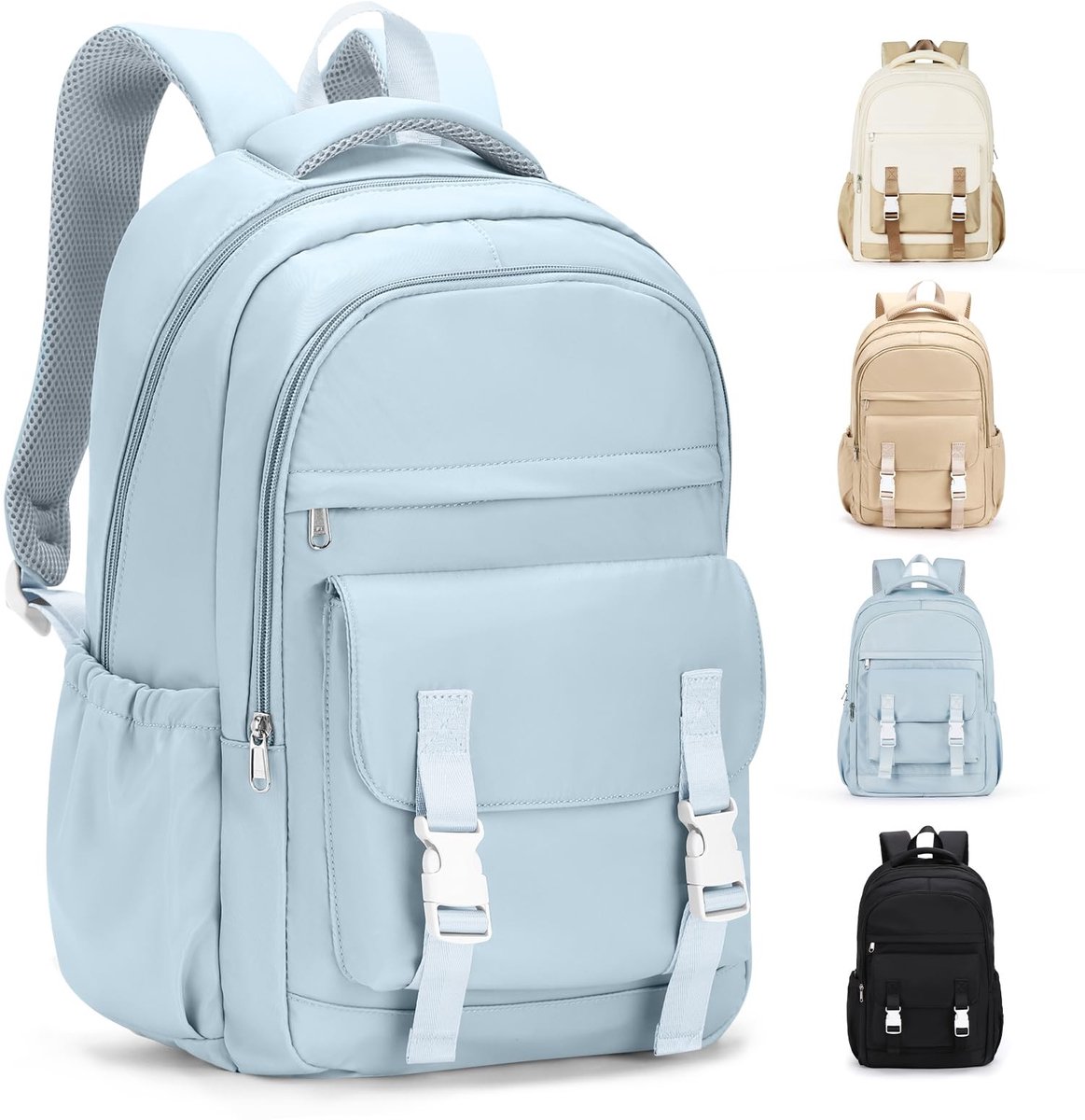 Dailygoods - Rugzak Dames - Casual Dagrugzak - Waterbestendig - Blauw - Laptoprugzak 14 Inch - Schoolrugzak Meisjes - Geschikt voor Vrije Tijd en Werk
