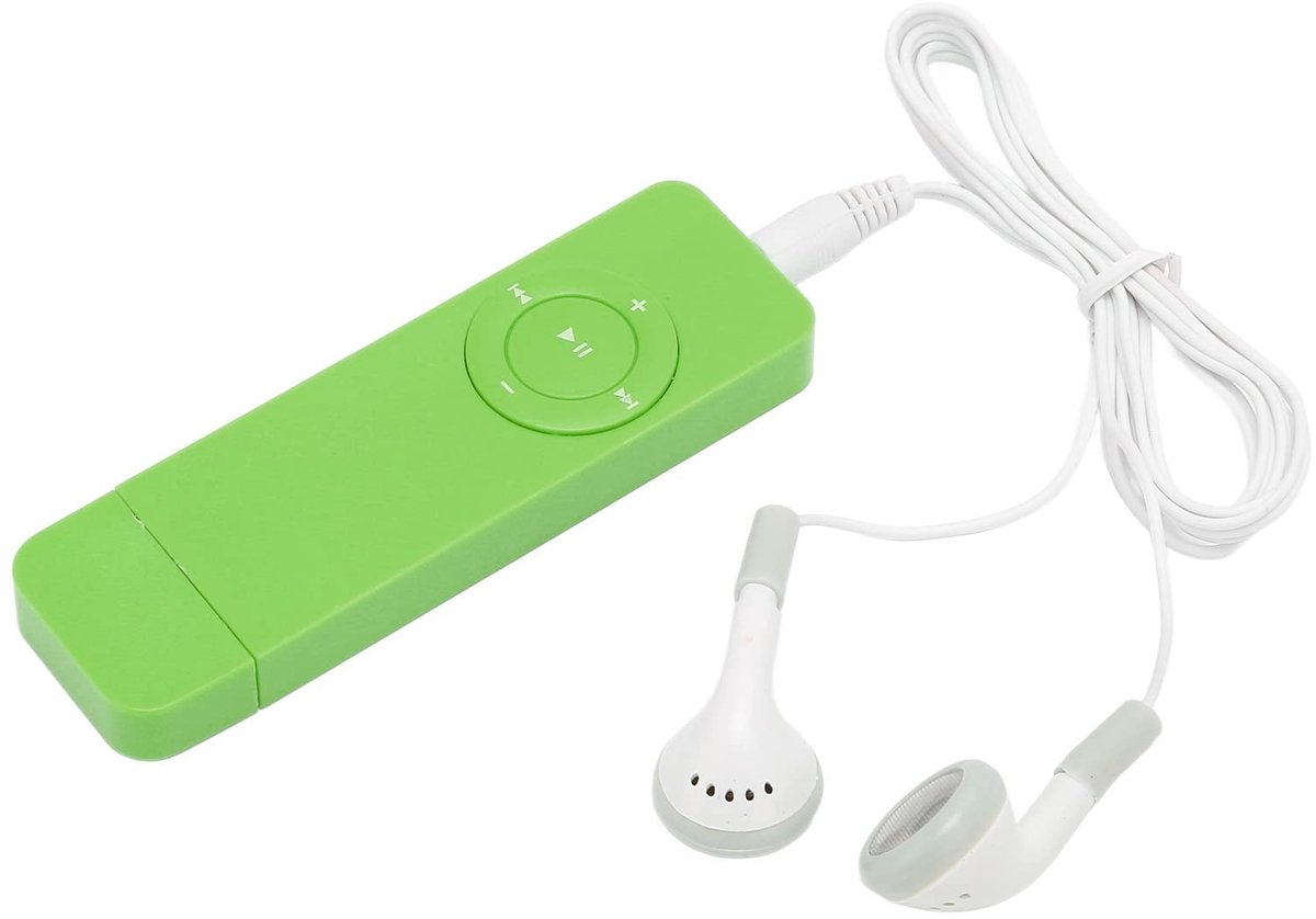 Dailygoods - Compacte Mini-mp3-speler - Draagbare Muziekspeler - Verliesvrij Geluid - Groene Kleur - Ondersteuning Tot 64 GB - Ideaal voor Studenten -