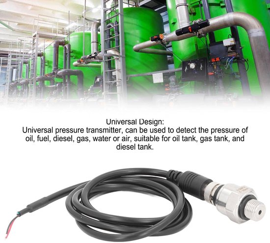 Dailygoods - Universele Druksensortransducer - 4-20mA Uitgang - Eenvoudig Te Installeren - Compact Formaat - Geschikt voor Olie Gas Water Lucht - Lich van Dailygoods — afbeelding 4