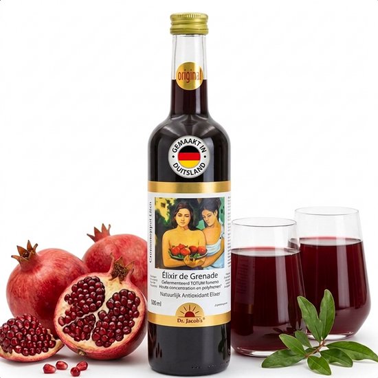 Dr. Jacob’s Elixir van Granaatappel - Gefermenteerd Pomegranate Juice Concentraat - 35x Polyfenolen - 4x Minder Suiker - 500 ml