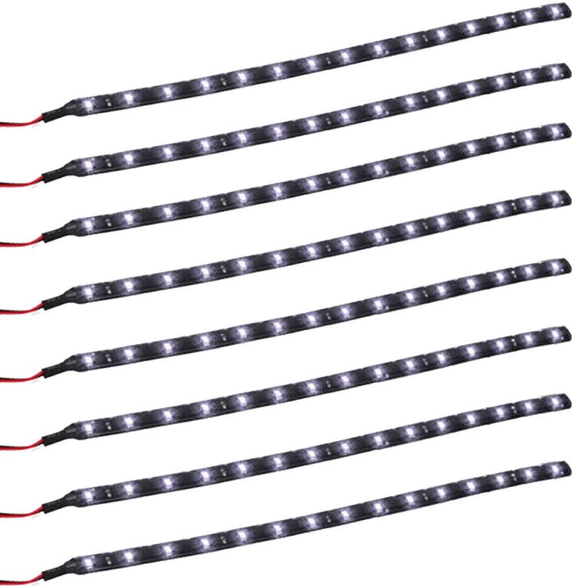 Dailygoods - Auto Waterdichte LED Strip - Flexibele Lichtstrip - 15 Leds - 30 cm - Sfeer Decoratie - 12V - Wit
