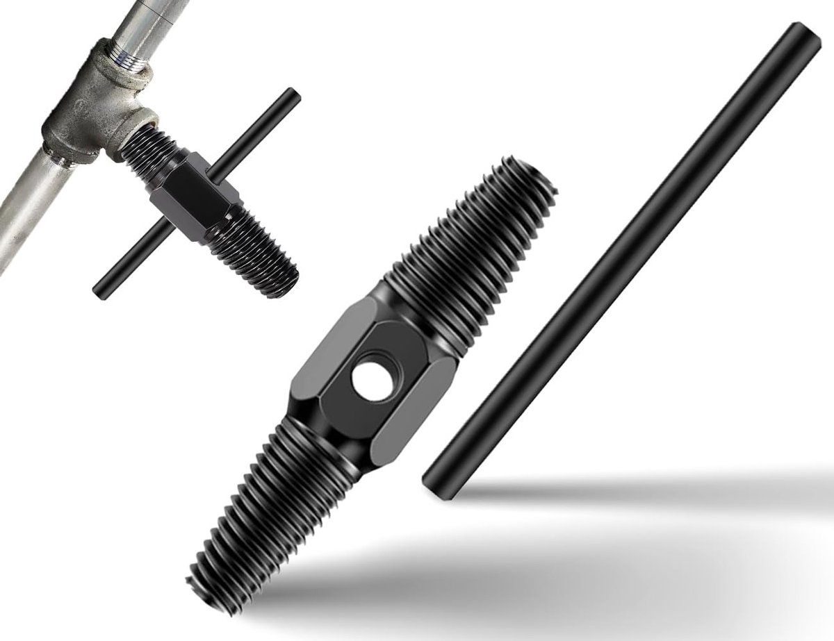 Dailygoods - Schroefverwijderset - Dubbele kop - Voor linkse schroefdraad - Compact formaat - Schroefverwijderaar - Ideaal voor buizen - Handig voor k