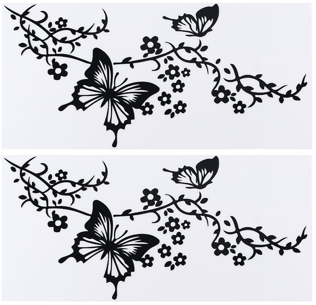 Dailygoods - Vlinder Auto Sticker Set - Waterdichte Vinyl Stickers - Decoratieve Auto Accessoires - Unisex - Voor Auto en Vrachtwagen - 2 Stuks