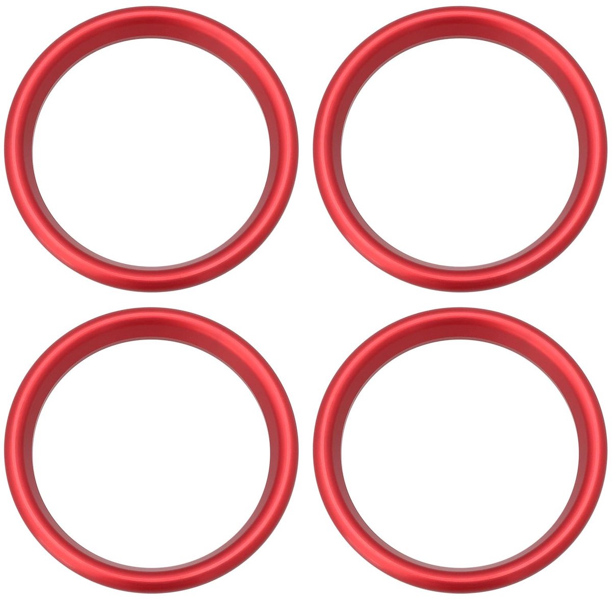 Dailygoods - Rode Auto Luchtuitlaat Decoratieve Ring - 4 Stuks - Aluminium Legering - 63.2mm Buitendiameter - Compatibel met Audi A3 S3 Q2