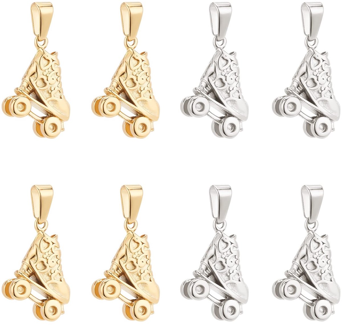 Dailygoods - Ice Skate Charm - Sieraden Maken - 2 Kleuren - Roestvrij staal - Hypoallergeen - Perfect voor Armbanden en Oorbellen