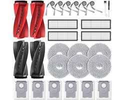Geschikt Geschikt voor Roborock Qrevo S5V / Curv / Edge / Edge S5A / Curv S5X. De Qrevo S5V vervangingsonderdelen en accessoires omvatten: 2 sets hoofdborstels, 6 dweildoeken, 6 stofzakken, 4 HEPA-filters, 6 zijborstels en 2 reinigingsaccessoires.
