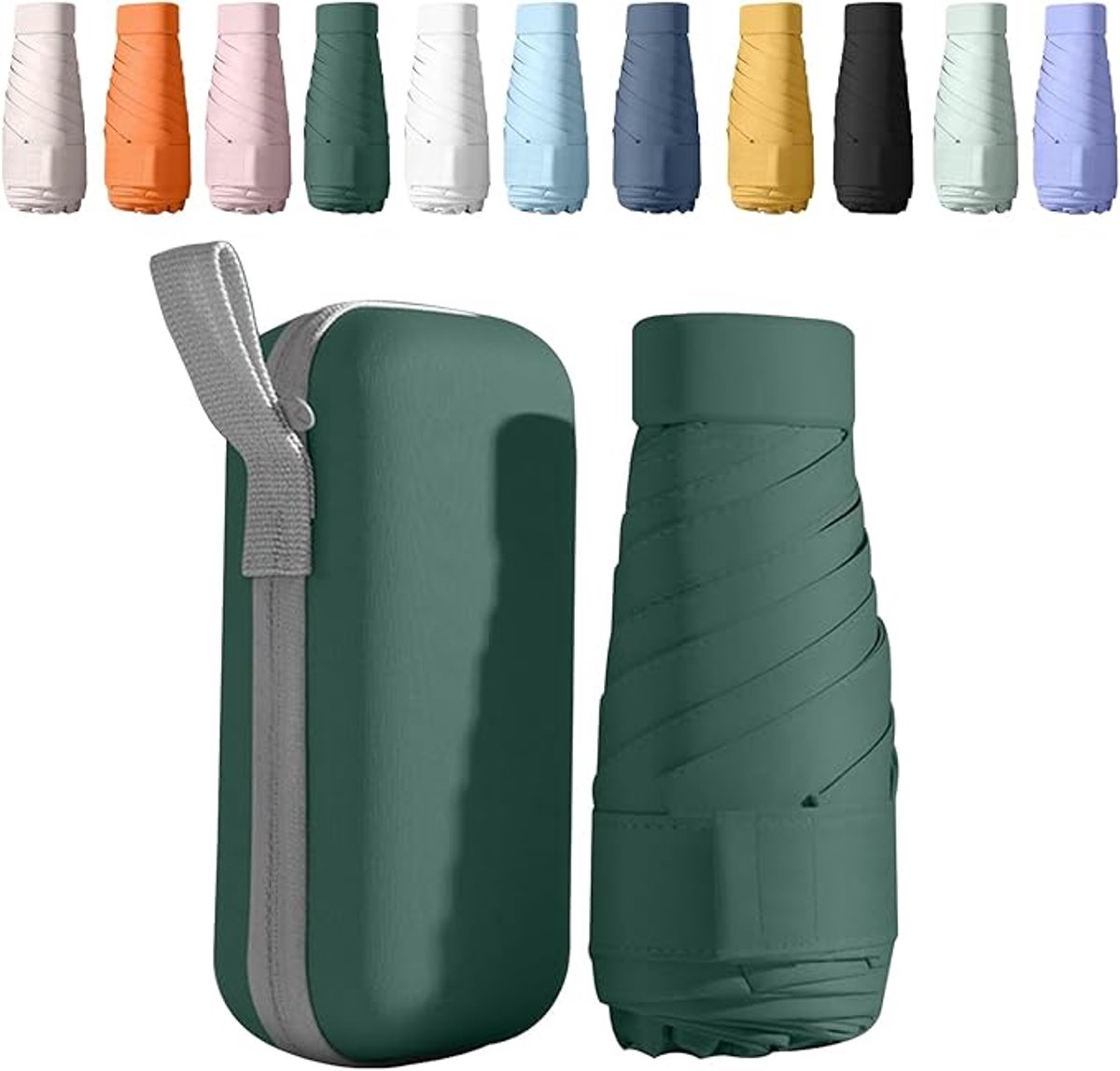 Zakparaplu - Mini Paraplu - Reisparaplu Klein - Compacte Paraplu - Opvouwbaar - Windbestendig - Lichtgewicht - UFP 50+ - Donkergroen - van Imperatoris