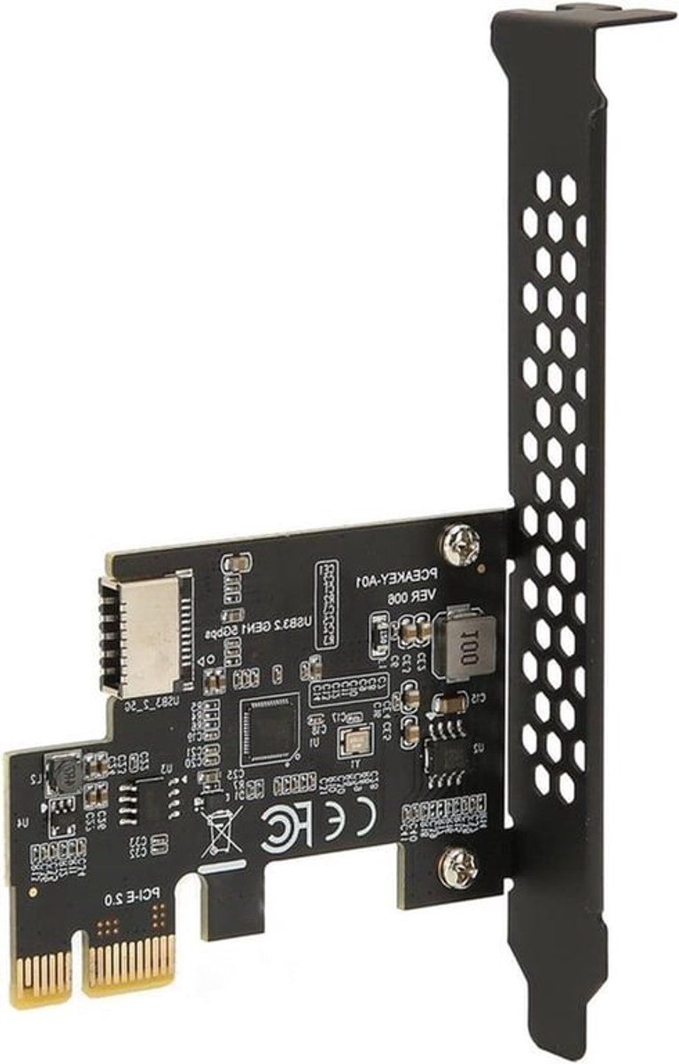USB 3.2 Uitbreidingskaart 20PIN - PCIE X1 naar USB3.2 Gen1 TYPE E voor Desktop PC 5Gbps