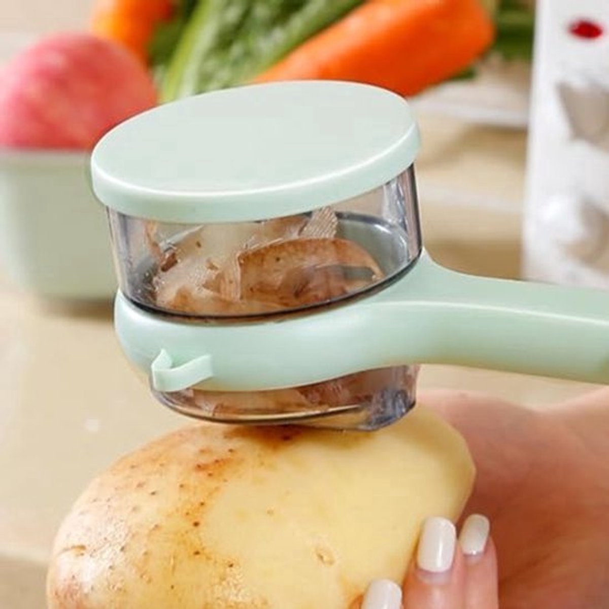 Groenten- en Fruitenschiller Met Schilopslag - Rvs - Ergonomisch Handvat