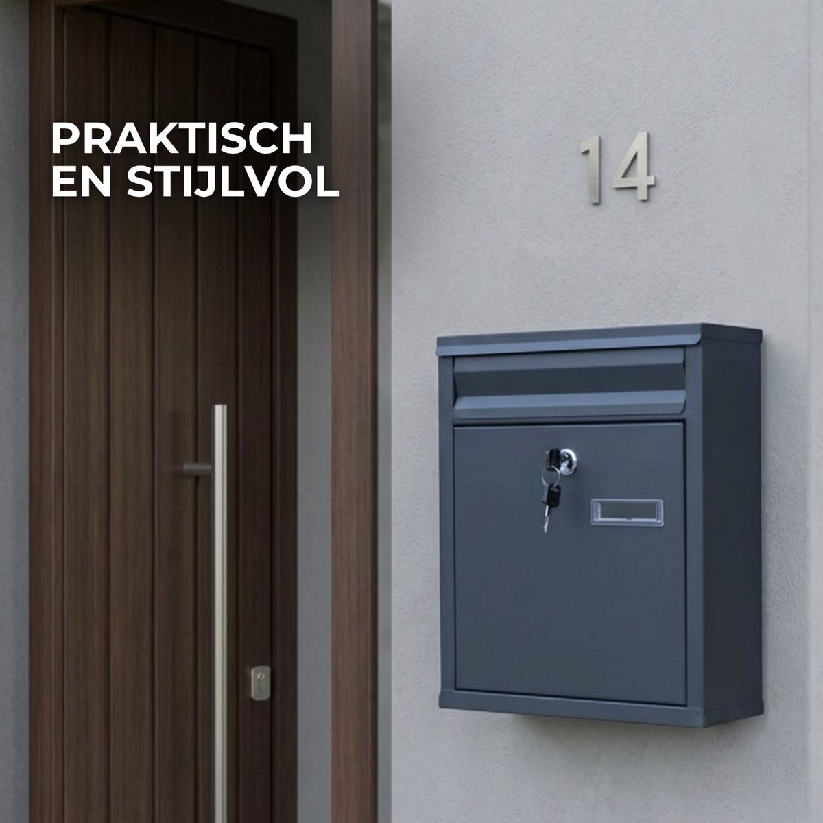 ParcelXL Brievenbus - Wandbrievenbus Weersbestendig – Incl. 2 Sleutels, Labelhouder en Montagemateriaal - Antraciet