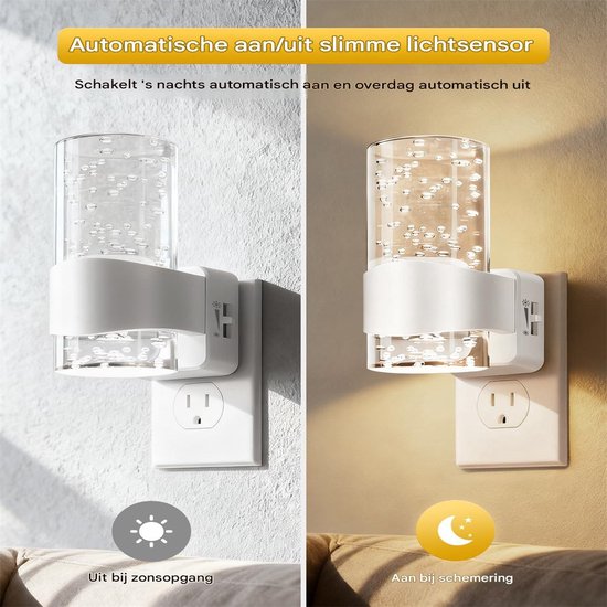 carmdering - Stekkerlamp - Nachtlampje met bewegingssensor - Stekkerlamp - Nachtlampje Stopcontact - Stekkerspot - Warm Licht - ABS-Kunststof - Wit- 2 stuks van Carmdering — afbeelding 2