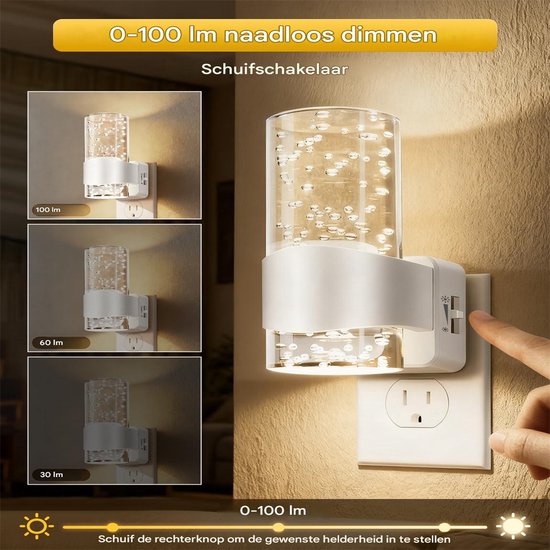 carmdering - Stekkerlamp - Nachtlampje met bewegingssensor - Stekkerlamp - Nachtlampje Stopcontact - Stekkerspot - Warm Licht - ABS-Kunststof - Wit- 2 stuks van Carmdering — afbeelding 3