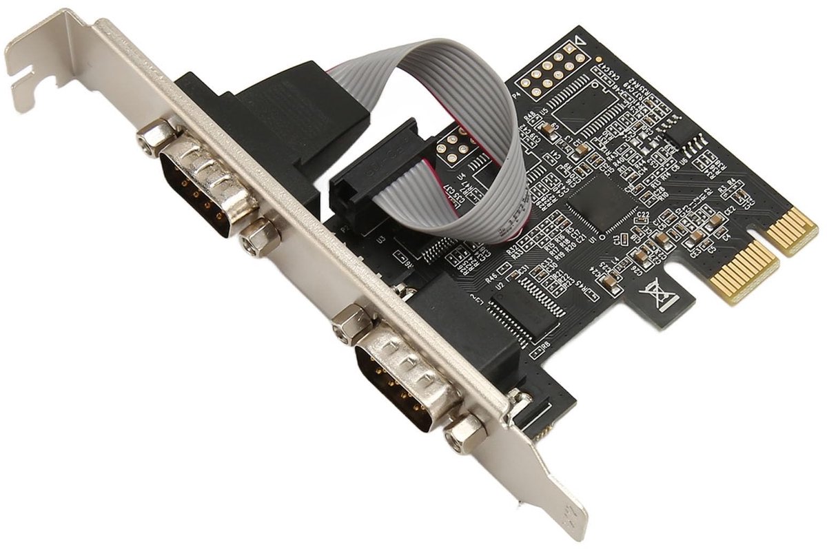 Dailygoods - 2-poorts PCI Express RS232 Seriële Adapterkaart - RS232 Hostcontroller - Volledige grootte - PCIe X1-interface - Desktop-pc - Ondersteunt