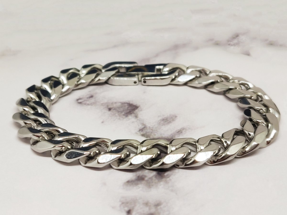 Mei's Muse Tough Chain - Schakelarmband - 316L RVS - Zilver - Polsmaat 17 cm