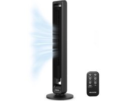 Auronic Torenventilator - Staande Ventilator met Afstandsbediening en Timer - Stil - 80° Oscillatie - 107 cm - LED Display - Zwart