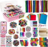 Knutselkoffer XXL BIEK20® Zacht Roze - Inclusief E-Book - Knutselpakket - Creatief Speelgoed - Knutseldoos - Knutselset - Knutselbox - Knutselen Meisjes - Knutselen Jongens