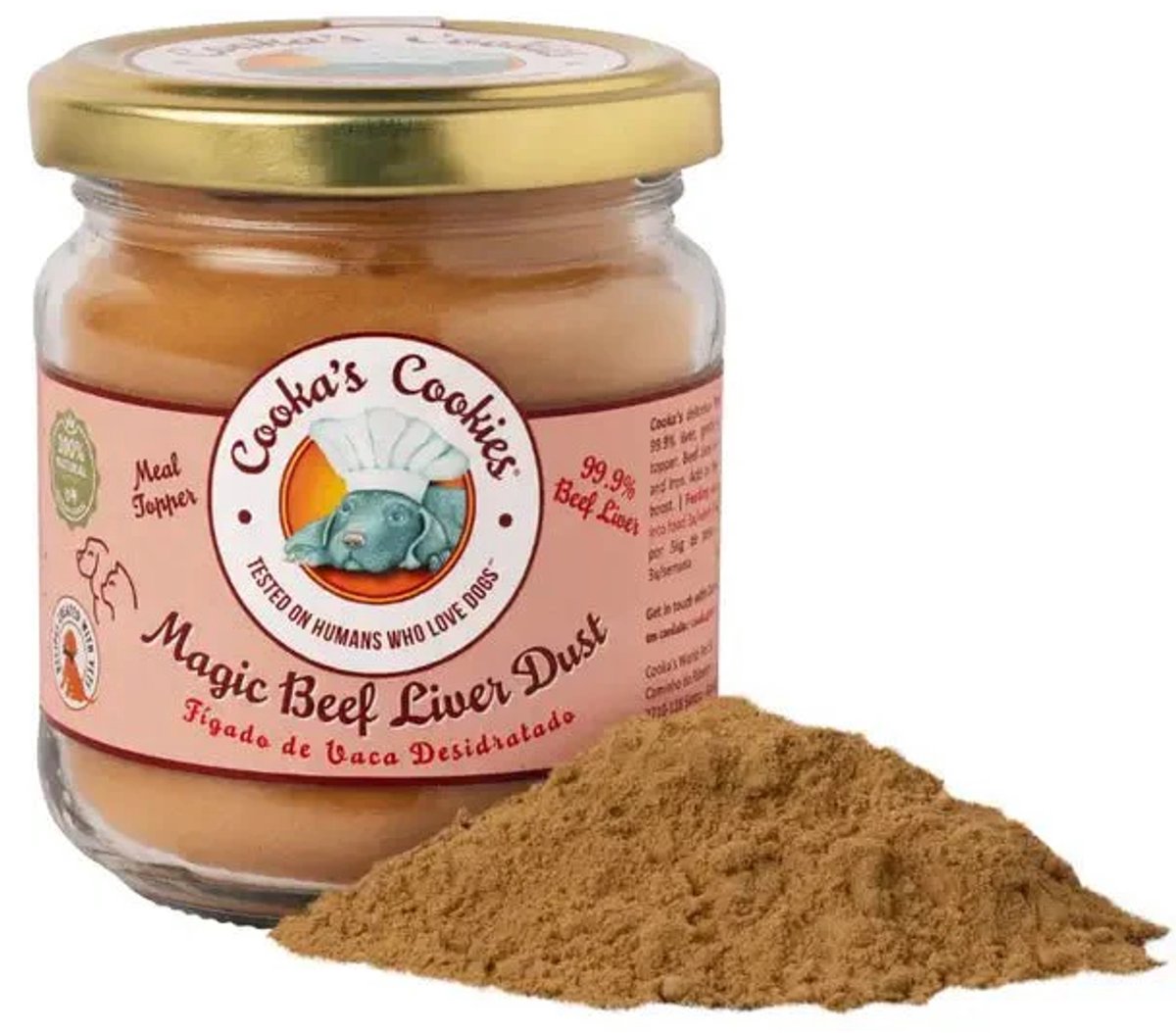 Cooka's Cookies Magic Beef Liver Dust (90gr) - smakelijke maaltijdtopper van runderlever - voor kieskeurige honden