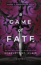 Boekomslag van "A Game of Fate" met een zwaard dat door paarse ornamenten steekt.