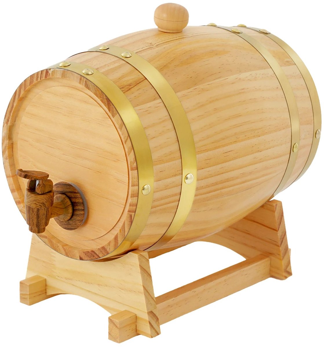 Innovastore Wijnvat - Houtenvat - Wijntap - Biervat - Whiskeyvat - Drankdispenser - met Kraantje - 3liter - met standaard