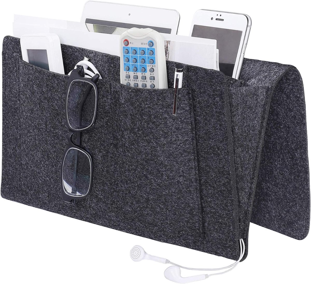 Organiser - Bed / bank organizer - Bedside pocket - Opbergzak - Bankopberger - Vilten opbe
